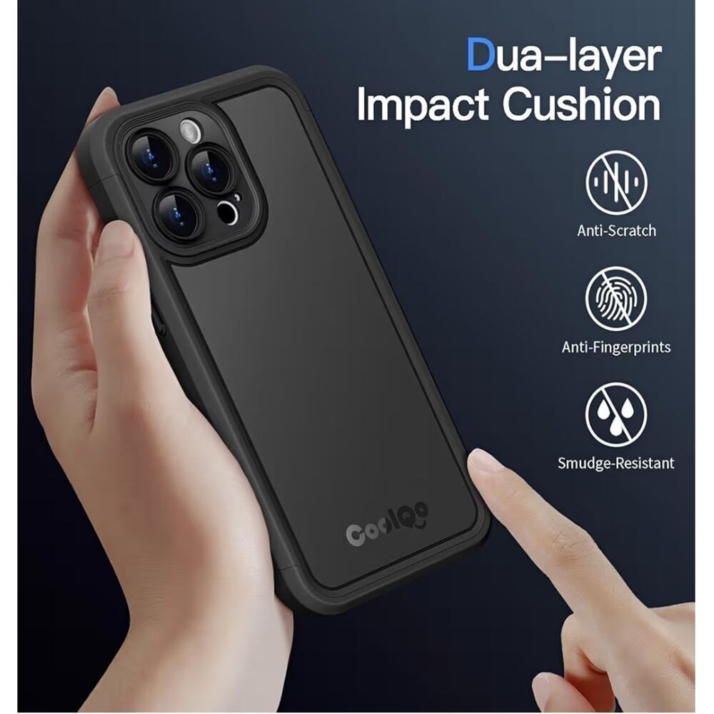 COOLQO Magnetic for iPhone 15 Pro Max Case, Dual Layer Matte Scratch-Resistant, - Picture 4 of 6